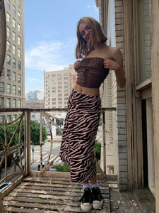 Pink N Brown Zebra Skirt (PRE-ORDER)